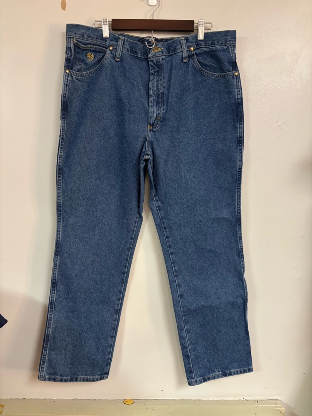 Wrangler Mens George Strait Blue Denim Jeans Slim Fit 38x30